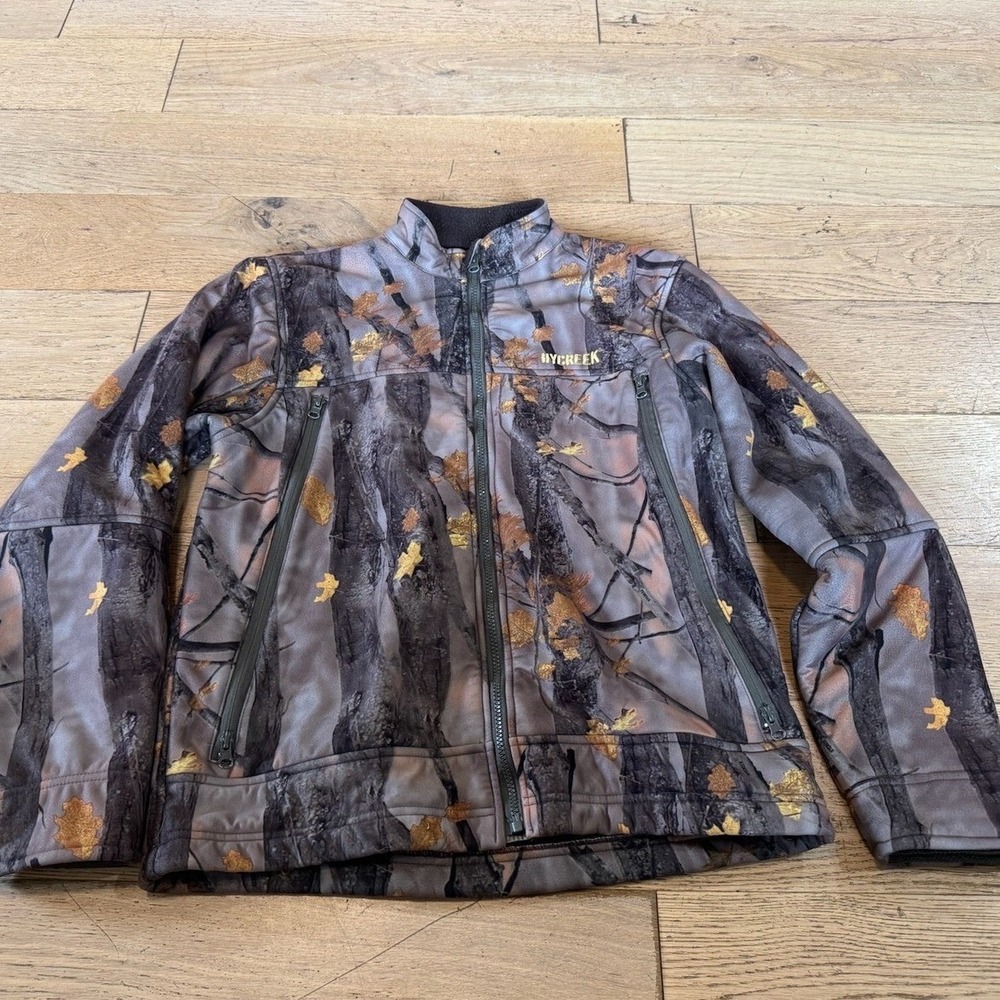Hy Creek Camo Jacket Full Zip Softshell Hunting Outdoorsman Medium‎ MT (1238)
